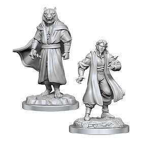 Critical Role Unpainted Miniatures: Male Human Sorcerer Merchant & Tiger Demon