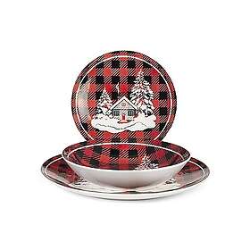 ROYAL NORFOLK Cottage Assiette Lot de 18 Noël