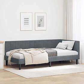 vidaXL Bed Frame with headboard Dark Grey 90x200 cm Velvet