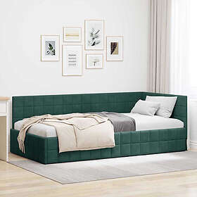 vidaXL Bed Frame with headboard Dark green 90x200 cm Velvet