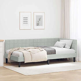 vidaXL Bed Frame with headboard Light Grey 100x200 cm Velvet