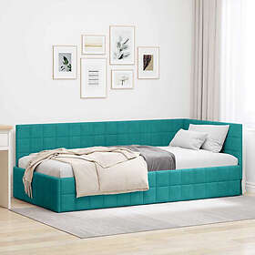 vidaXL Bed Frame with headboard turquoise 90x190 cm velvet