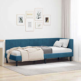 vidaXL Bed Frame with headboard Blue 80x200 cm Velvet