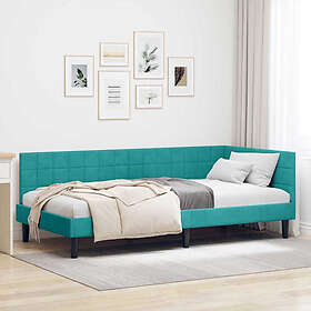vidaXL Bed Frame with Headboard Turquoise 100x200 cm Velvet