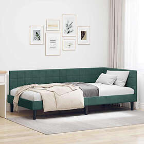 vidaXL Bed Frame with headboard Dark green 90x190 cm Velvet