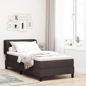 vidaXL Continental Bed with mattress Dark brown 90x190cm fabric
