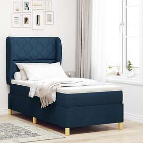vidaXL Bed with Mattress dark gray 90x190cm Fabric Blue