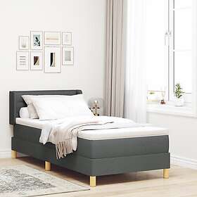 vidaXL Bed with mattress with headboard dark gray 80x200cm fabric
