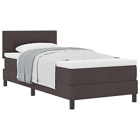 vidaXL Continental bed with mattress Dark brown 90x190cm fabric