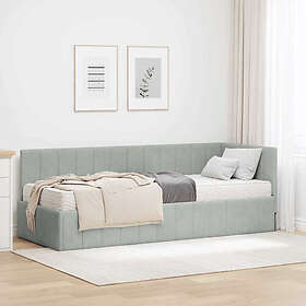 vidaXL Bed frame with mattress light gray 80x200cm velvet