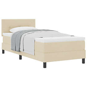 vidaXL Kontinentalsäng med madrass Kräm 90x190cm tyg