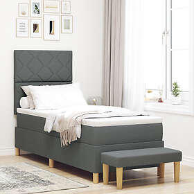 vidaXL Sängbotten med madrass med huvudgavel mörkgrå 80x200cm tyg