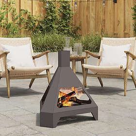 vidaXL Fireplace 50 x 43 x 52 cm Cold Rolled Steel Black 858950