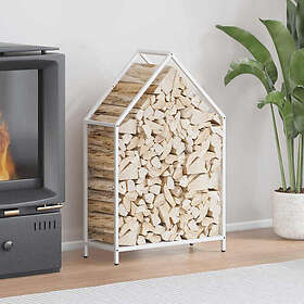 vidaXL Log Rack White 60x25x90 cm
