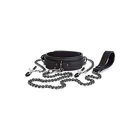 Please Be Kind! Dark Desire Collar With Nipple Clamps & Leash