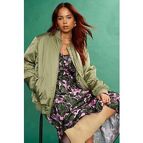 ANOTHER SUNDAY Ruched Sleeves Oversized Bomber Jacket (Women's)