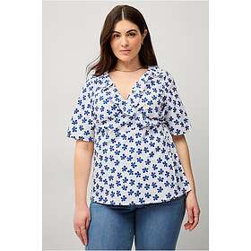 Zizzi vLola Omlottblus S/S Wrap Aop Top (Women's)