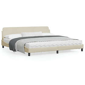 vidaXL Cadre de lit 200x200 cm blanc tissu