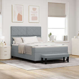 vidaXL Lit Sommier avec Matelas Gris Clair 140 x 200 cm Tissu