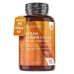 WeightWorld Vitamin D3 + K2-4000 IU 240 Tabletter