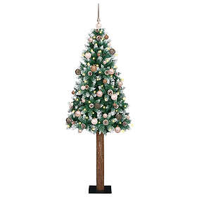 vidaXL Slim Christmas Tree with 300 LEDs Green and White 210 cm