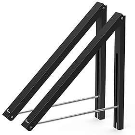 Anjuer Väggmonterad torkställning, klädhängare, hopfällbar aluminium väggklädhängare, hemförvaring, platsbesparare (svart)