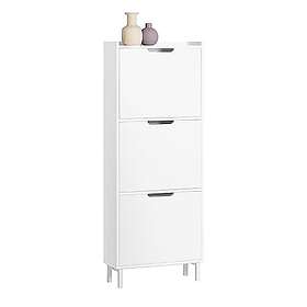SoBuy FSR151-H-W Skoskåp 6 par Vit MDF-Metall 20x17x150cm