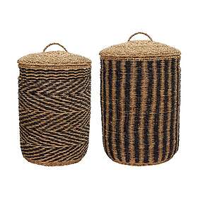 House Doctor Cesto Laundry Basket 2-pack Black/Nature