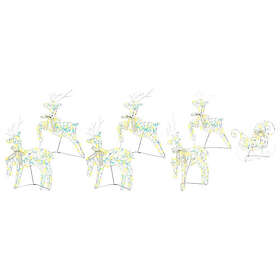 vidaXL LED Reindeers 7 pcs Multicoulur PET