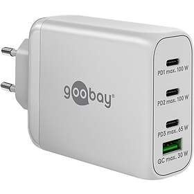 Goobay 65556 3x USB-C, 1x USB-A, PD, GaN, 100W Väggladdare