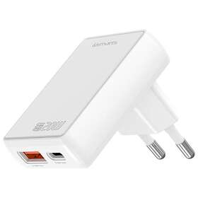 4smarts 546020 FlatPlug Duos GaN Seinälaturi USB-C/USB-A 20W