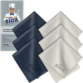 MR.SIGA Premium Mikrofiber Rengöringsdukar för Linser, Glasögon, Skärmar, Surfplattor, 6-pack, 15 x 18 cm
