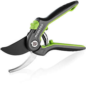 WORKPRO W151021A Sécateur de Jardin Professionnel 210mm Lame SK5 Plage de Coupe 
