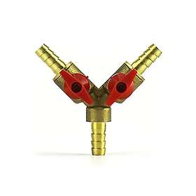QWORK Y-Shaped Valve Connector 8 mm Brass and Zinc Alloy 3-Way Hose Connector an