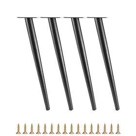 QWORK Möbelben Set med 4 sneda koniska bordsben 40 cm Svart