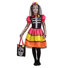 Ciao 13026.5-7 Skull Flower Girl Dia de los Muertos Kjole Kostume