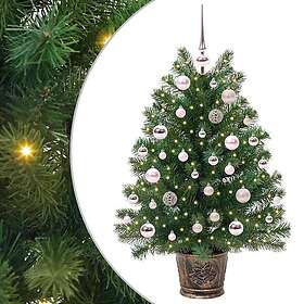 vidaXL Konstgjord julgran 150 LED-lampor Grön 95cm PE och PVC