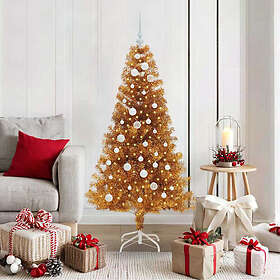 vidaXL Julgran med 150 LED-lampor med stativ Guld 150cm PET
