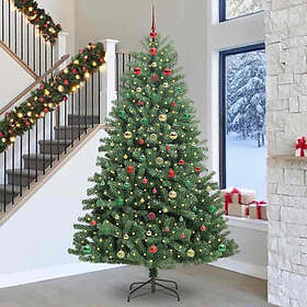 vidaXL Hinged Christmas Tree Grön 300cm PVC och metall