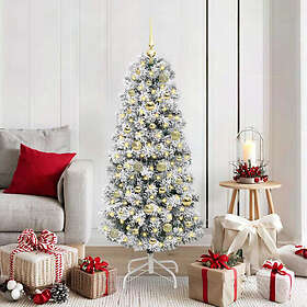 vidaXL Hinged Christmas Tree with LED Strip Lights 150cm PVC