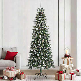 vidaXL Kunstig juletre Grønn 240cm PVC og Plast og Stål