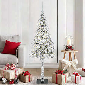 vidaXL Christmas Tree with 150 LED Lights Stand White 150cm PE and Steel