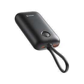 Swissten Voltbox 35W 10000mAh Sisäänrakennetuilla Kaapeleilla USB-C ja Lightning