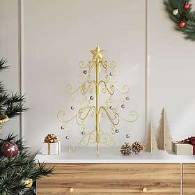 vidaXL Metal Christmas Tree with Stand 60cm Gold Powder-coated Steel