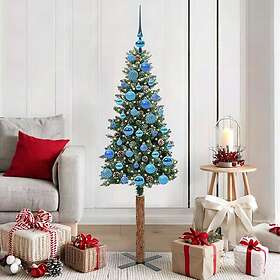 vidaXL Smal Christmas Tree with Stand Green and White 150cm PVC and Solid Pine