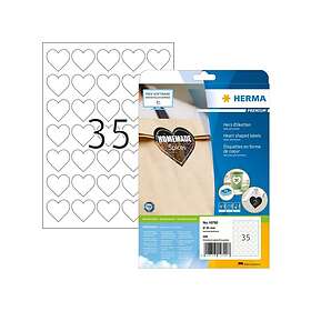 Herma Basic Etiketter Vit Hjärta Permanent Papper Matt Laser/Bläckstråle 10790