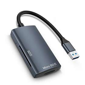 NÖRDIC USB-C 3.0 2 Slot SD3.0, MicroSD3.0 UHS-I Kortläsare