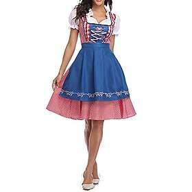 Chiyyak 7234_1626230454 Dirndl-klänning Kvinnor Oktoberfest-kostym Klänning Med Förkläde Majsuniform Kostym Ölfestival Karnevalskostym