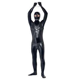 Smiffys 43981L Gimp Costume Black Bodysuit With Straps & Chainmail Pants