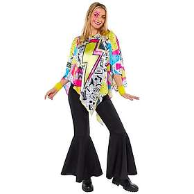 Amscan 9918541 1980-tals retro poncho vuxen maskeraddräkt